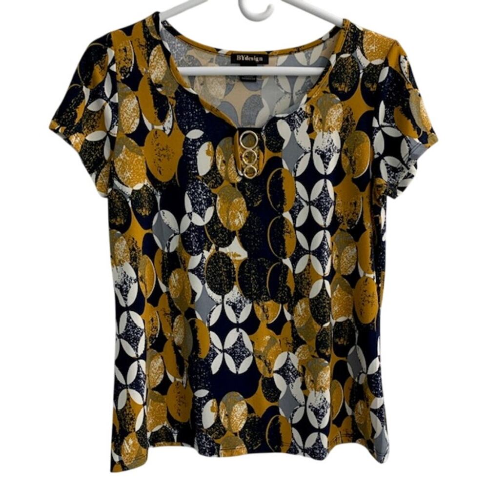 BYdesign CHICO's Ladie's Short Sleeve Blouse - Size Small